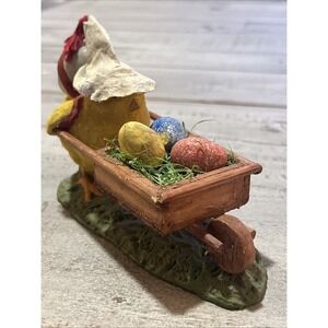 Bethany Lowe Designs Chick Pushing A Cart Full of Eggs Figurine By Bruce Elsass